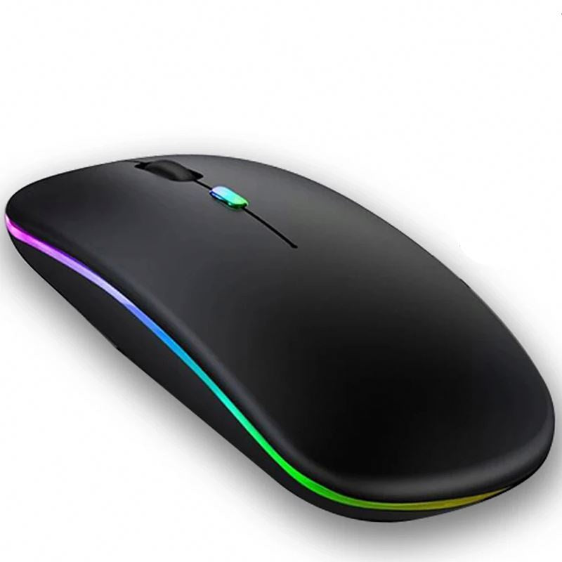 Mouse ergonômico sem fio para jogos LED