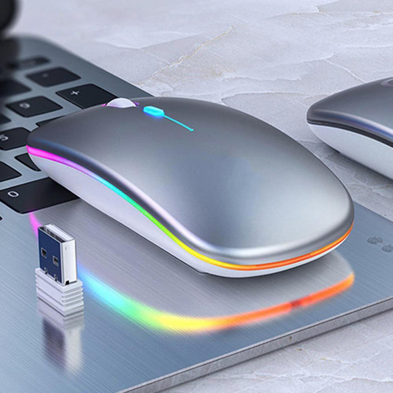 Mouse ergonômico sem fio para jogos LED