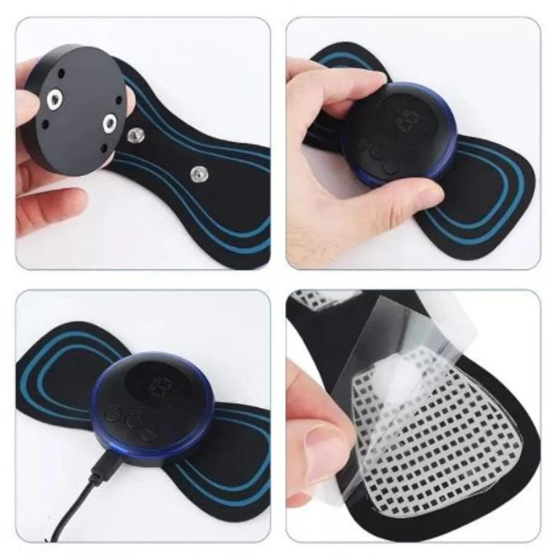 Mini Massageador Portátil Elétrico Cervical EMS Alivia Dores