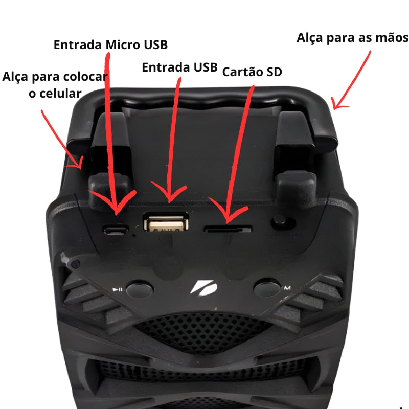 Caixa de som bluetooth portátil sem fio KTS-1337