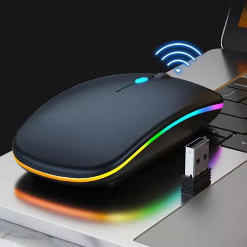 Mouse ergonômico sem fio para jogos LED