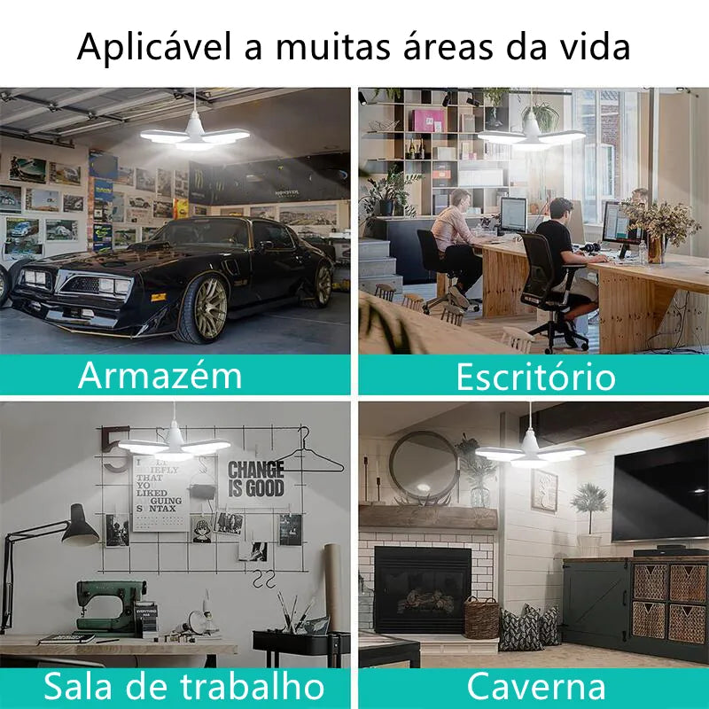 Lâmpada LED Dobrável E27 Parafuso de 4 Folhas