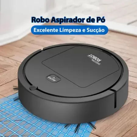 Vassoura De Piso De Baixo Ruído, Limpador Doméstico Automático, 3 em 1