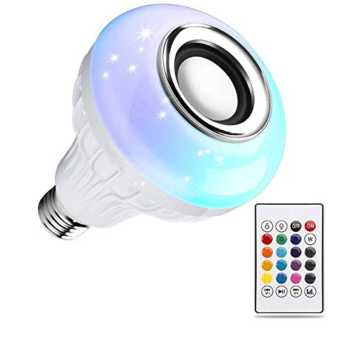 Lampada Bluetooth Com Led, Musica 12w + Controle Remoto