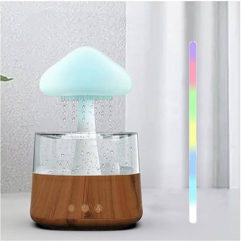 Umidificador Chuva Com Som Luz Colorida Nuvem Aromaterapia